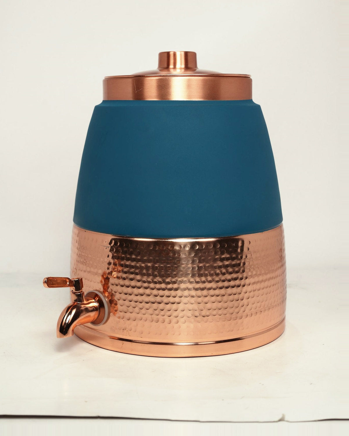 Roots Petrol Teal Hammered Copper Water Dispenser with brass tap